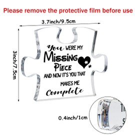 Moyel Anniversary Decor for Him or Her Funny Romantic Puzzle Acrylic Plaque Gifts for Boyfriend Girlfriend Wife Husband Valentines Day Gift Ideas Christmas Birthday Gifts for Women Men