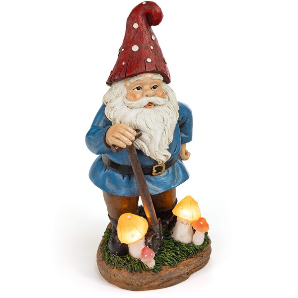 VP Home Mystic Mushroom Gnome Solar Powered LED Outdoor Decor Garden Light Great Addition for Your Garden, Solar Powered Light Garden Gnome, Christmas Decorations Gifts
