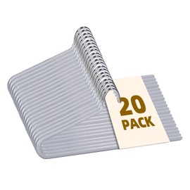LALALIVABLE Pants Hangers Non Slip 20 Pack Open Ended Hangers for Skirts, Metal Trousers and Jeans Hangers for Closet Space Saving for Man,Women(Grey)