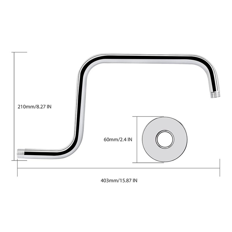 Shower Arm Stainless Steel Shower Arm with Flange S Shape