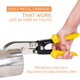 Winholder 5 Blade Sheet Metal Crimper Duct Crimping Hand HVAC Gutter Tool For Stove Pipe