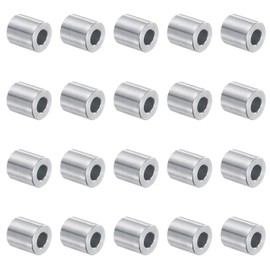 QUARKZMAN 20pcs Aluminum Spacer 5mm Bore x 10mm x 10mm Screw Standoff Bushing Unthreaded Round Metal Spacer for M5 Screws, Bolts and Rods