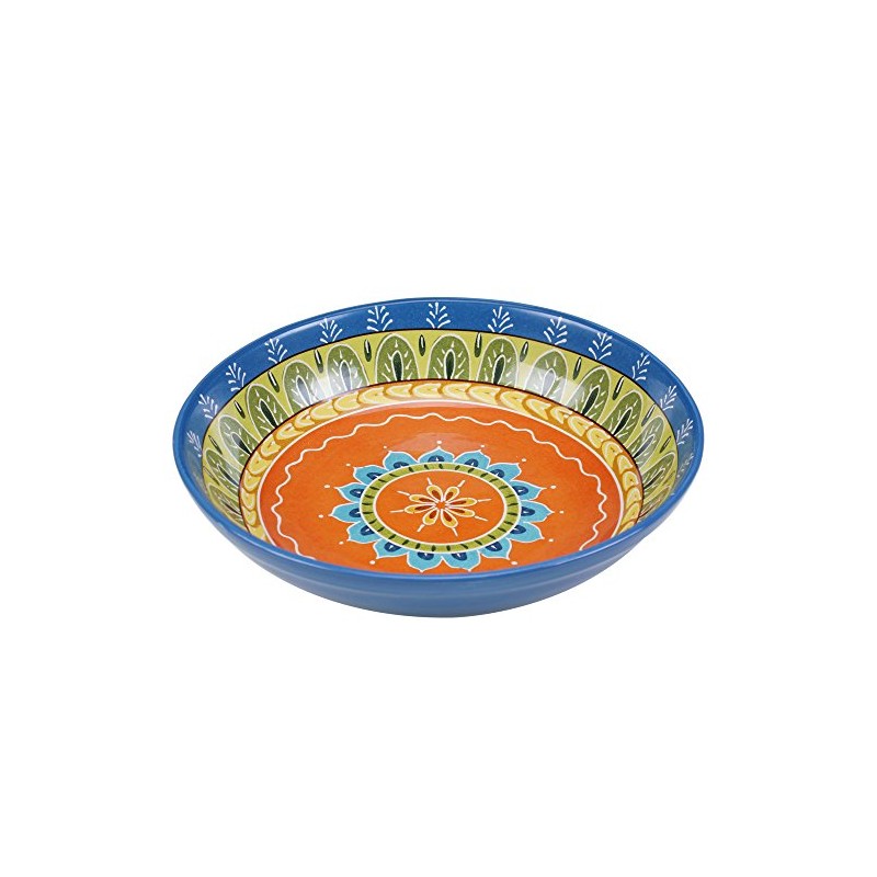 Valencia 13.25" x 3" Ceramic Serving/Pasta Bowl – Large Multicolor