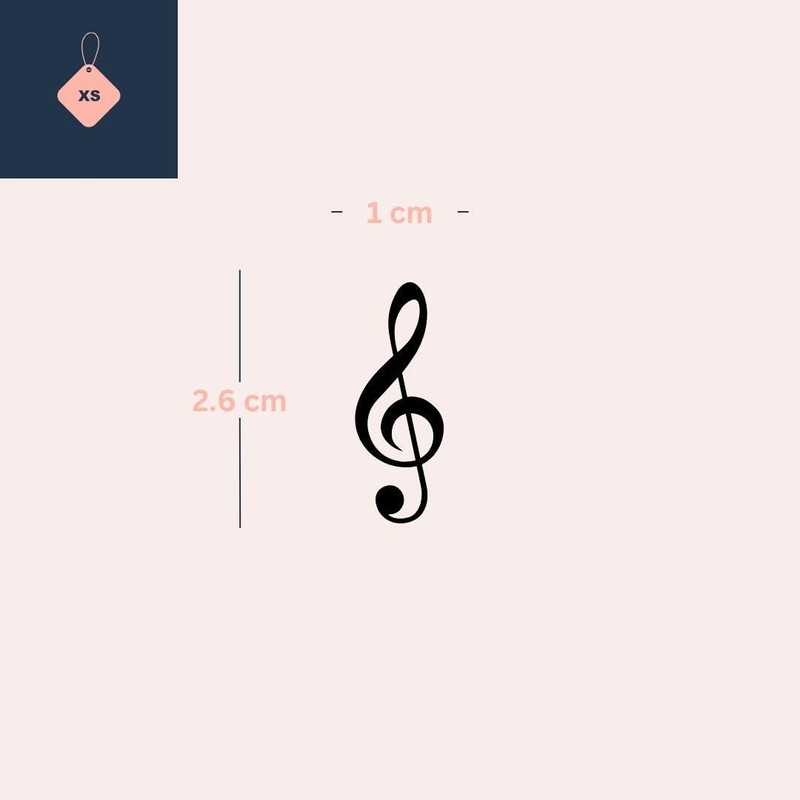 Small Treble Clef Tattoo | Temporalis® | Ephemeral, Vegan &