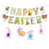 19 Pcs Easter Decorations,Easter Bunting,Easters Bunny Table Decorations For Home