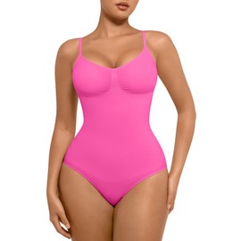 FeelinGirl Shapewear for Women Tummy Control Bodysuits Full Body Shaper Pink XS-S