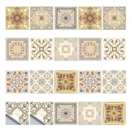 Pack of 20 Colourful Tile Stickers 15 x 15 cm Mosaic Kitchen Wall Sticker Mosaic Kitchen Tile Film Wall Tile Stickers Bathroom Tile Stickers