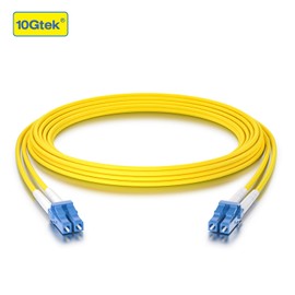 10Gtek Fiber Patch Cable - LC to LC OS2 10Gb/Gigabit Singlemode Jumper Duplex 9/125 LSZH Fiber Optic Cord for SMF SFP Transceiver, Yellow, 0.5-Meter(1.6-ft), 2-Pack
