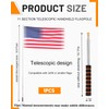 TPZORJX Telescopic Flag Pole, 2 m Telescopic Flagpole, Handheld Flagpole