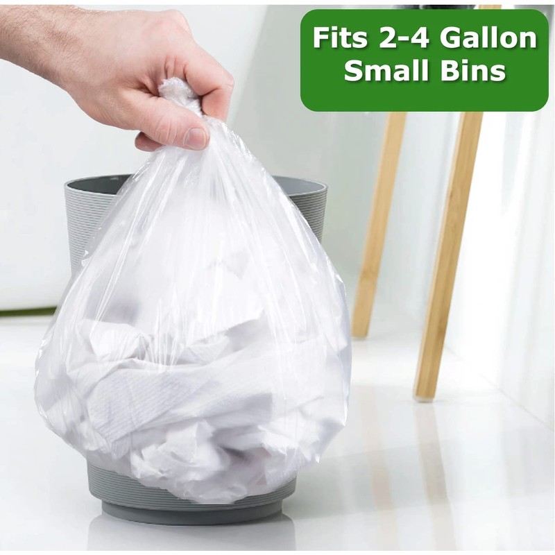 2.6 Gallon Clear Bathroom Trash Bags (240 Bags) 2 Gallon