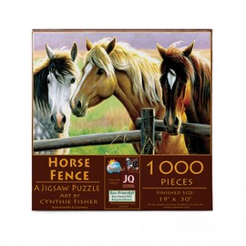 SUNSOUT INC - Horse Fence - 1000 pc Jigsaw Puzzle by Artist: Cynthie Fisher - Finished Size 19" x 30" - MPN# 70922