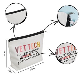 WZJHCL Future Vet Tech Makeup Pouch Vet Tech in Training Zipper Pouch Vet Tech Week Gift Vet Tech Assistant Cosmetic Kit Vet Tech in Progress (Vet Tech Progress)