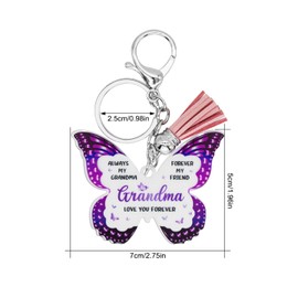 CHEERYMAGIC Nanny Gifts, Nanny Keyring Mothers Day Gifts Nanny Gifts from Grandchildren Best Nanny Gifts Keychain Gifts for Nanny Nana Christmas Birthday Present A7HDYSK (Grandma)
