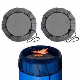 LSRVNM Rain Barrel Mesh Cover, 95 cm Water Butt Net, Adjustable Rain Collector Protector with Drawstring, Keeps Mosquitos and Debris Out (2 PCS)