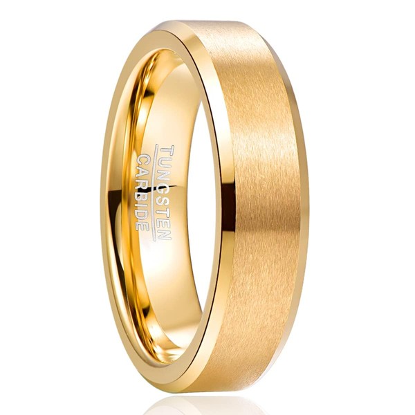 NUNCAD Tungsten Silver / Black / Gold-Plated Ring, 4 mm