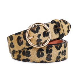 SUOSDEY Women Leather Belt with O-Ring Buckle,Fashion Soft Ladies Waist Belt for Jeans Dresses,1.3" Width