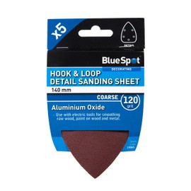 Bluespot 19865 140mm 5 Pack 120 Grit Detail Sanding Sheets