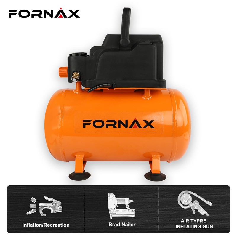 FORNAX 3 Gallon Portable Air Compressor, 110 PSI Hot Dog