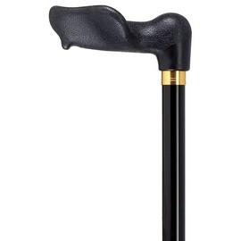 Unisex Adjustable Palm Grip Cane Metallic Black -Affordable Gift! Item #DHAR-9050908