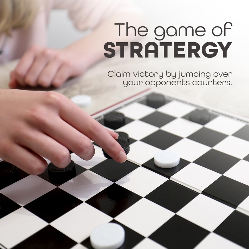 DIVCHI Draughts Game - Traditional Checkers Board Game for Children