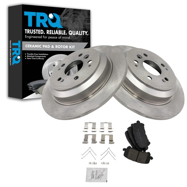 TRQ Rear Brake Pad & Rotor Kit Brake Pads Brake