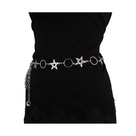 MILAKOO Emo Fashion Waist Belt for Dress Star Pentagram Accessories Link Chunky Chain Pants Belt