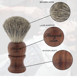 Haryali London Rasierpinsel - nachaltige Rasierpinsel aus Holz - Rasierpinsel Dachshaar echt - Premium Dachshaar Pinsel für Rasierhobel Rasur - Ein perfektes Rasierpinsel passend zu Ihrem Rasierhobel