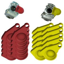 R-Satz Shop Dust Cap for Clutch Head Cover Red Yellow Compressed Air Head Replacement Lid Standard Cap Truck Tractor (Set of 20 (10 x Yellow & 10 x Red))