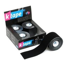 K-Tape Original Latex-Free Kinesiology Tape with Cotton and Long Lasting Physiobond Adhesive 4-Pack - Black - 5cmx5m