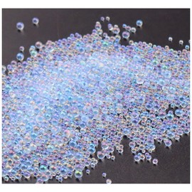 Wisafory 450 g Micro Caviar Beads Bubble Beads Glass Balls Bubbles Micro Caviar Beads Bubbles Beads Nail Beads Decorations for Nail Art, Jewellery Making, Epoxy Resin Filling 13#