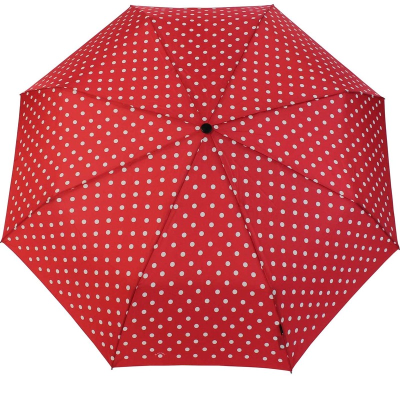Knirps Regenschirm Taschenschirm Large Duomatic Polka Dots - red-White
