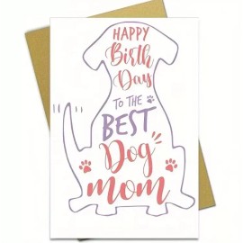 Unbranded BEST DOG MOM Happy Mothers Day From The Dog - Greeting Card w Envelope