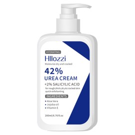 Urea Creme 42% mit 2% Salicylsäure und Hyaluronsäure Fußcreme, Heilende Fußlotion für trockene, rissige Haut ＆ raue Hornhautfüße, Teebaum Aloe Vera für tiefe Feuchtigkeit mit maximaler Stärke