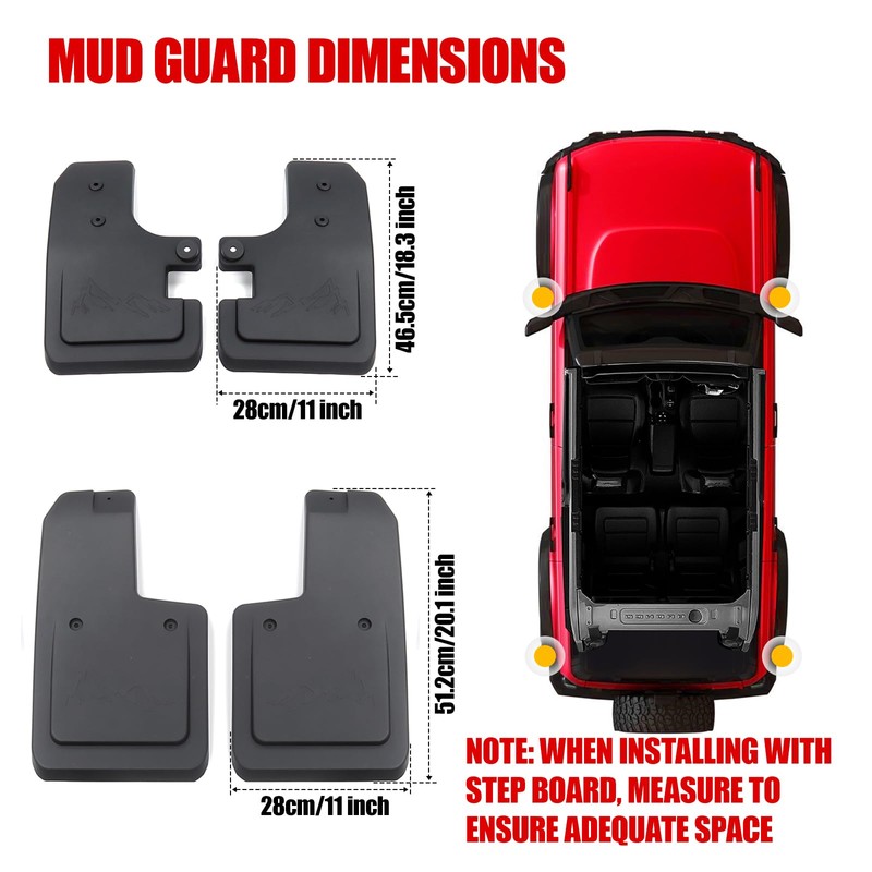 Mabett Mud Flaps for Ford Bronco Accessories 2021 2022 2023