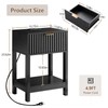 Nasonet Night Stand Set 2, Fluted Nightstand with Charging Station,