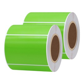 Hycodest 2 Rolls of 3x2 Inch Color Thermal Label Sticker - Vibrant Heat-Sensitive Labels for Shipping, Barcodes, and Packaging - Compatible with Thermal Printers, No Ink Needed (Green)