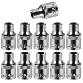 11-Piece 6mm Shallow Sockets, 3/8-Inch Drive, 6-Point, Corrosion Resistance, Compatible with Standard Ratchet Wrenches and Tools