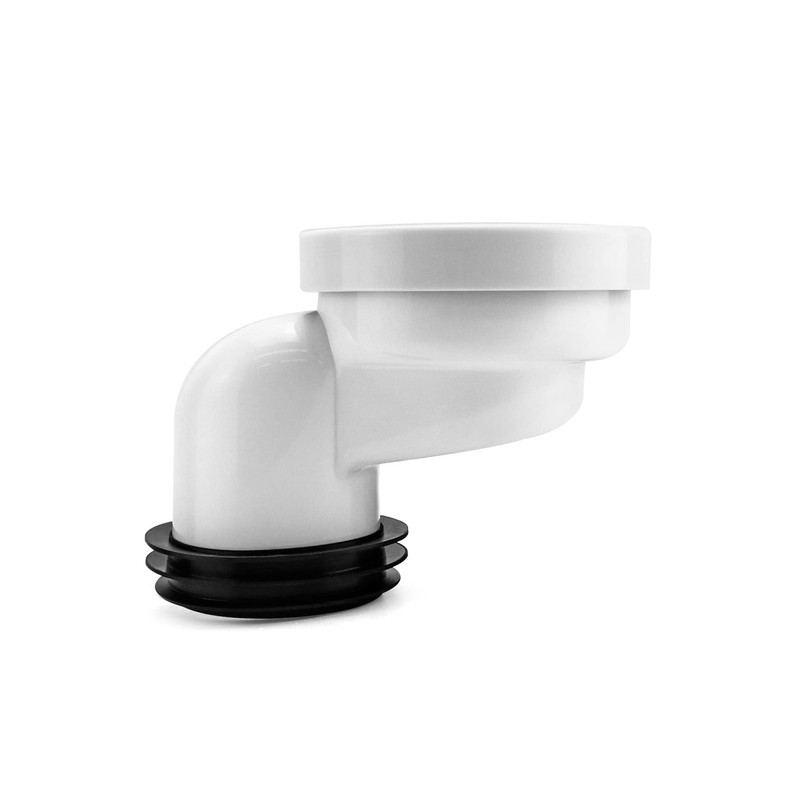 QWORK® 100mm Toilet Offset pan Connector PVC Waste Pipe Connector