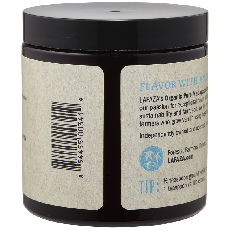 Lafaza Organic Madagascar Bourbon Pure Ground Vanilla Bean Powder, 4oz