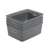 Kekow Paquete de 4 cesta de almacenamiento de plástico gris,