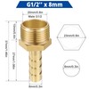 Brass Pipe Adapter, 12 Pieces 8 mm Barb x 1/2