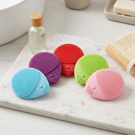 Set de 5 Cepillos Faciales de Silicón Suave - Limpiador y Exfoliante con Ventosa y Agarre Ergonómico, Higiénico y Portátil para Todo Tipo de Piel Limp
