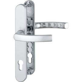 HOPPE Liege 3760911 Door Handle Set on Narrow Plate Door Thickness 67-72 mm Anodised Silver