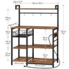 HOOBRO Bakers Rack with Power Outlet, 35.4 Inches Coffee Bar