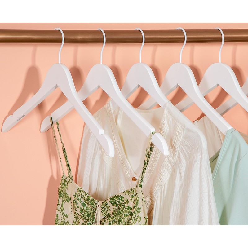 TOPIA HANGER Bride Hanger for Wedding Dress, Premium White Wooden