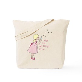 CafePress All Things Grow Tote Bag Reusable Natural Beige Canvas Shopping Bag