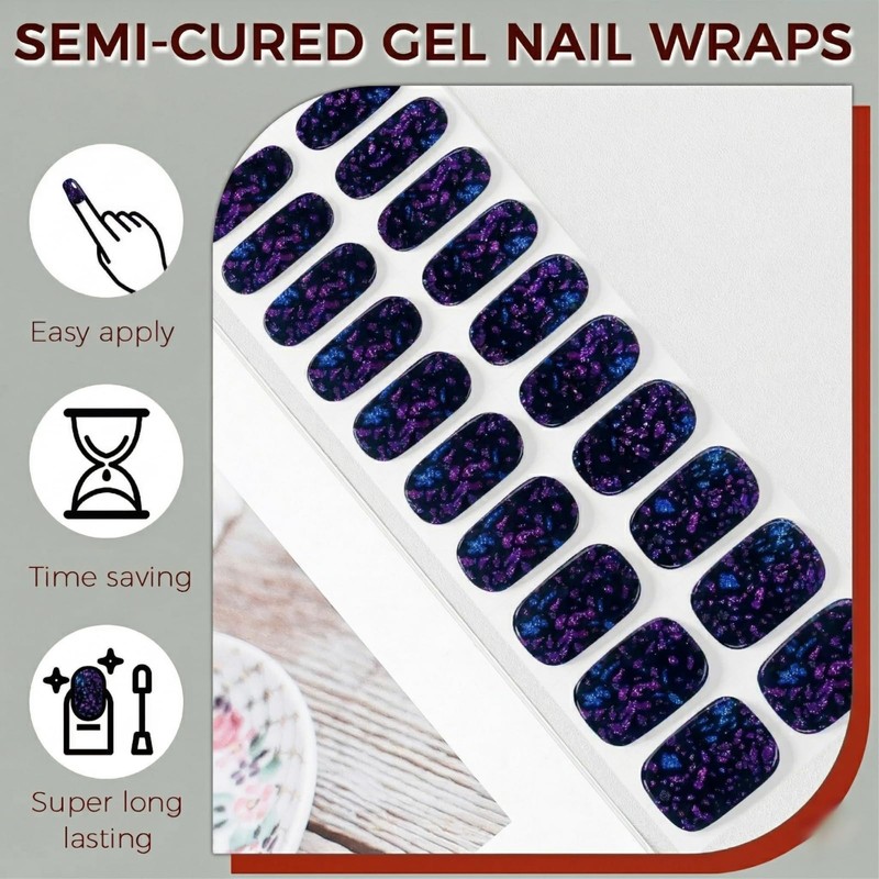 Semi Cured Gel Nail Strips, Snag-Free Tapered Edge Gel Nail