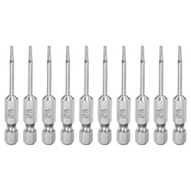 HARFINGTON 10pcs T15 Security Torx Bit 1/4" Hex Shank 2" Long S2 Steel Magnetic Tamper Resistant Star Bits Screwdriver Torx Head with Hole for Driver Drill Bits Remove Fastening Screws
