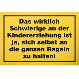 DankeDir! Kindererziehung Sign Plastic 30 x 20 cm Mum Dad Birthday Gift Parents Door Sign Funny Saying Gift Party Decoration Office Gift Idea Colleagues Friends