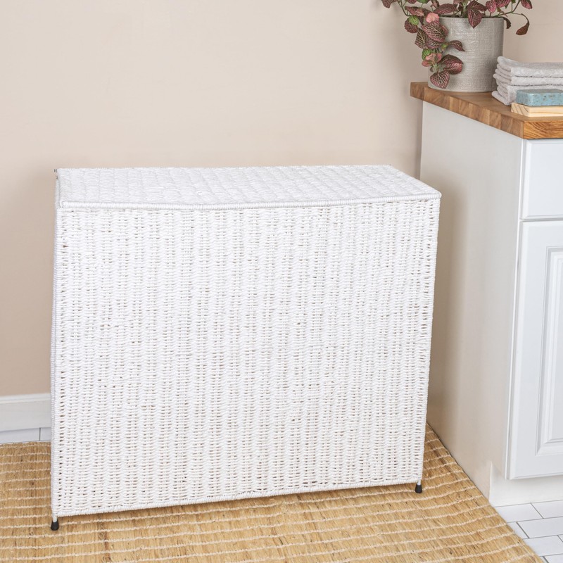 Household Essentials 3 Compartment Laundry Sorter, Wicker Laundry Sorter